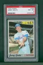 1970 Topps Baseball Card - #183 Jerry Grote, PSA 8 NM/MT