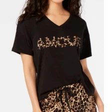 Jenni by Jennifer Moore Women’s Amour Graphic Sleep T-Shirt, Black Large