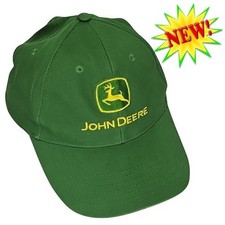 John Deere Green Mens Cotton Logo Baseball Cap Adjustable Farm Hat EUC Hat