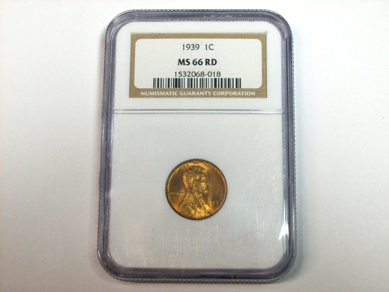 1939 Lincoln Cent  NGC MS-66 Red    SN8802
