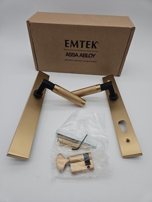 Emtek 15A3-RH 11'' Non-Keyed Multi Point Lock Trim in Flat Black Brushed Brass