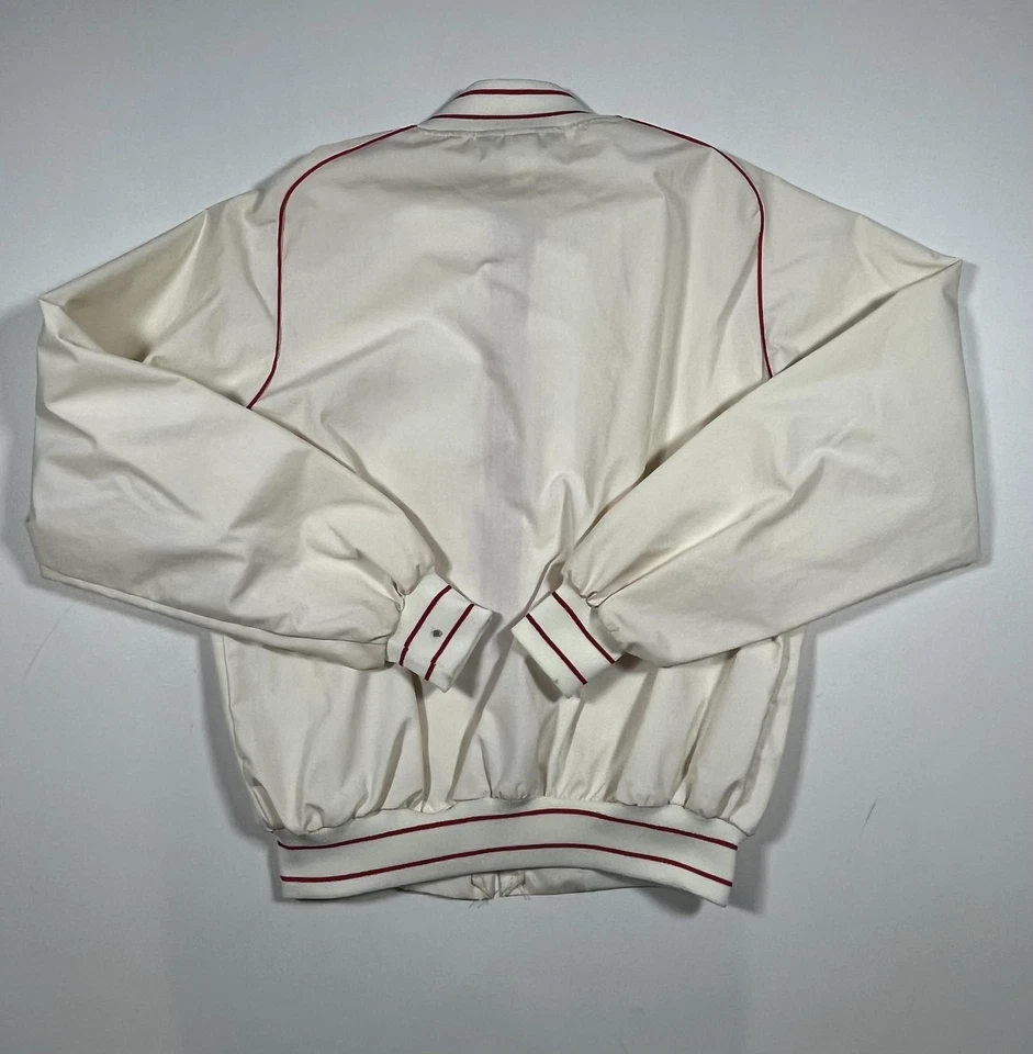 Vintage Case IH Swingster Jacket Mens Large White Red Bomber Logo Made USA 80s - Image 2 of 4