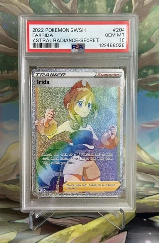 2022 PSA 10 Irida #204 Full Art Secret Rainbow Pokemon TCG SWSH Astral Radiance