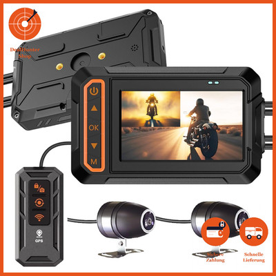 Motorrad Dashcam Dual Kamera 1080P Wasserdicht 3 Zoll Wi-Fi GPS G-Sensor