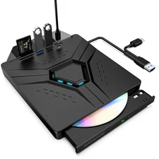 External CD/DVD Drive for Laptop8-in-1 Plug & Play USB DVD Drive DVD Player P...