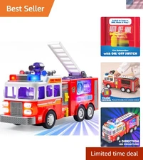 Safe & Engaging LED Fire Truck with Auto Mode and Push Function for Toddlers
