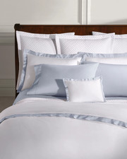 Ralph Lauren 100 Organic Sateen Border Full/Queen Duvet Cover 400Blue Hyacinth