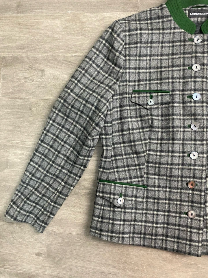 CHAQUETA LODEN FREY Austria Loden-Steiner pura lana nueva verde gris mujer talla 44 Foto 2 de 4