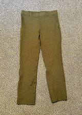 Quince Women’s Green Straight Leg Flat Front Dress Pants Size M Regular