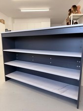 Modern Kitchen Island with Breakfast Bar & Shelves, 130 cm, Graphite and Marble