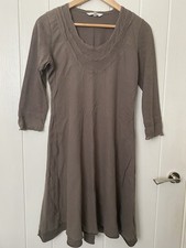 Sandwich Quality Vintage Boho Artisan Brown Stretch Dress Size S UK 10 VGC