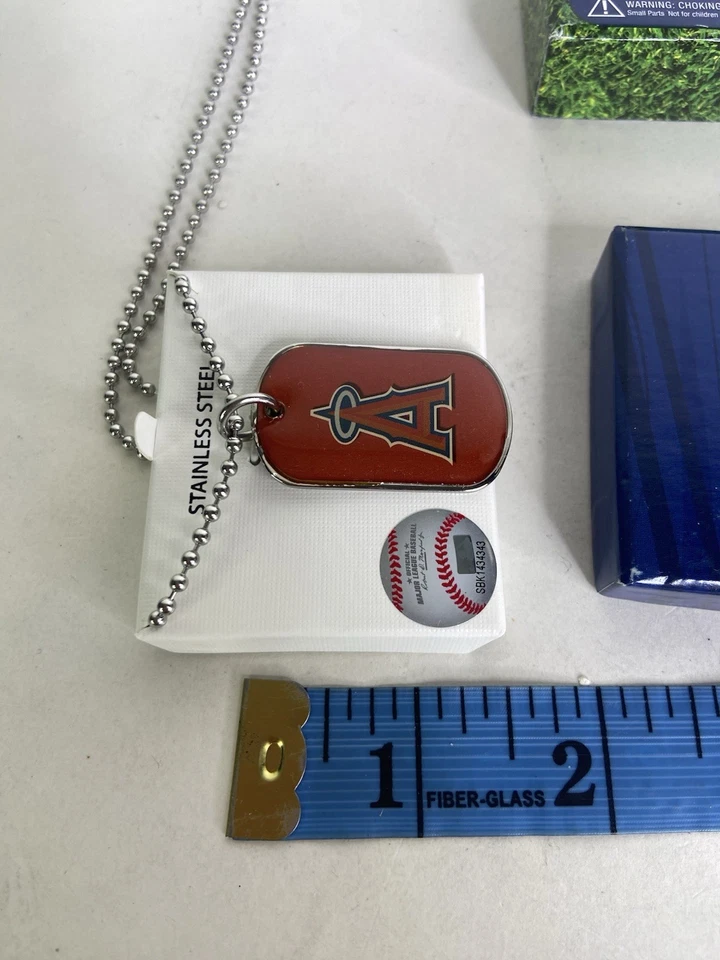 LA Anaheim Angels Dog Tag Necklace Stainless Steel MLB Licensed with Gift Box - Image 4 of 4