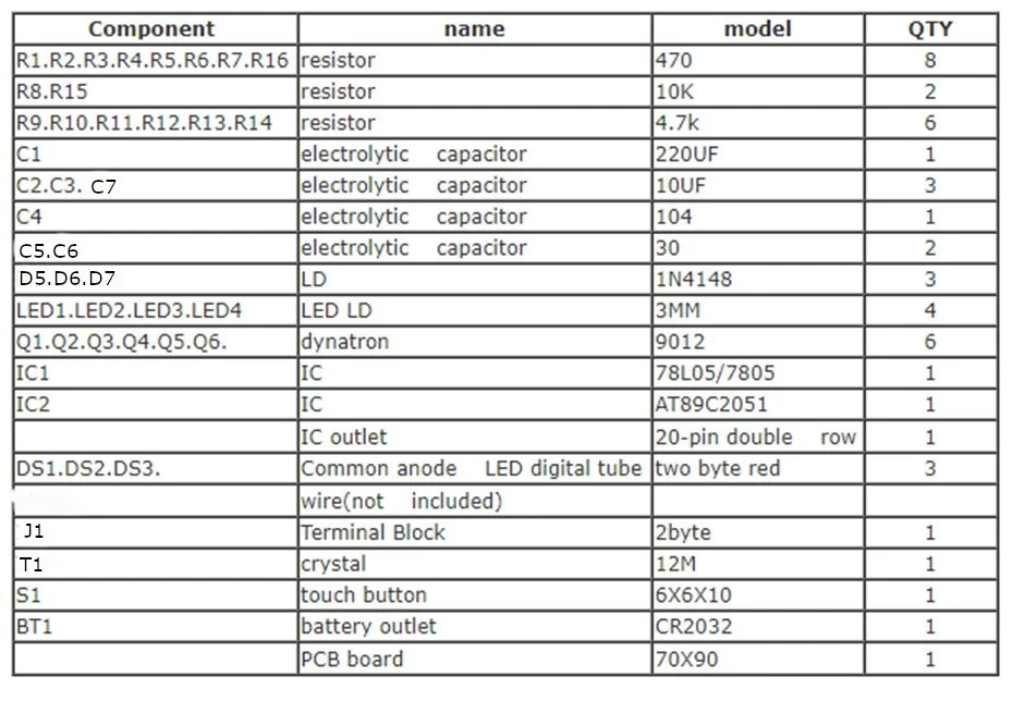 AT89C2051 6 Digital Clock Kit LED Electronic Clock DIY Kit 9V - Image 4 of 4