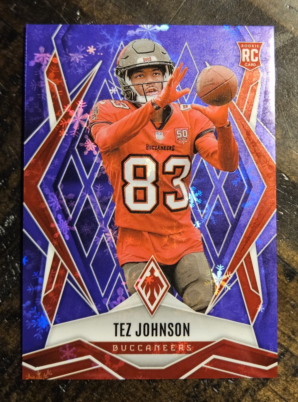 TEZ JOHNSON RC /249 | 2025 Panini Phoenix Football #166 | PURPLE WINTER
