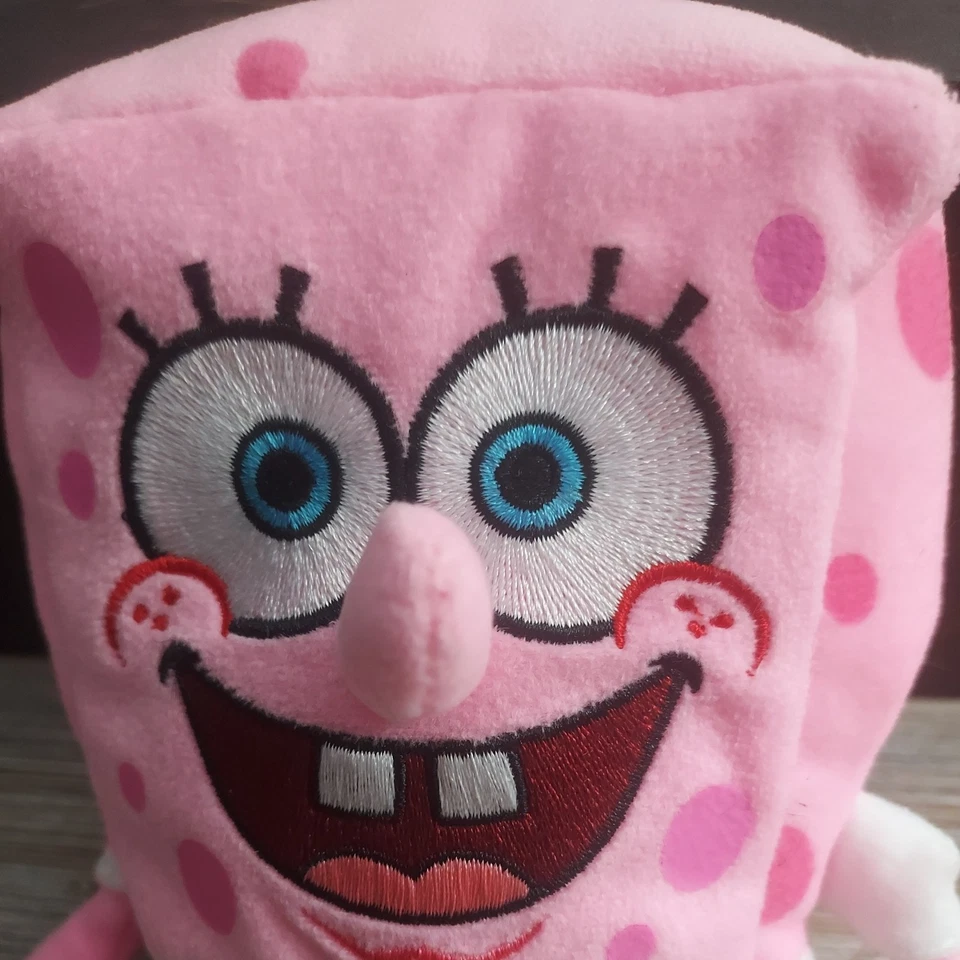 TY Beanie Baby SPONGEBOB SQUAREPANTS Pink Pants Cancer Awareness Plush NWT - Image 2 of 4