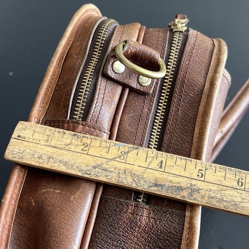 ORVIS Brown Saddle Leather Luggage Briefcase Travel Laptop Duffle Bag Messenger - Picture 14 of 14