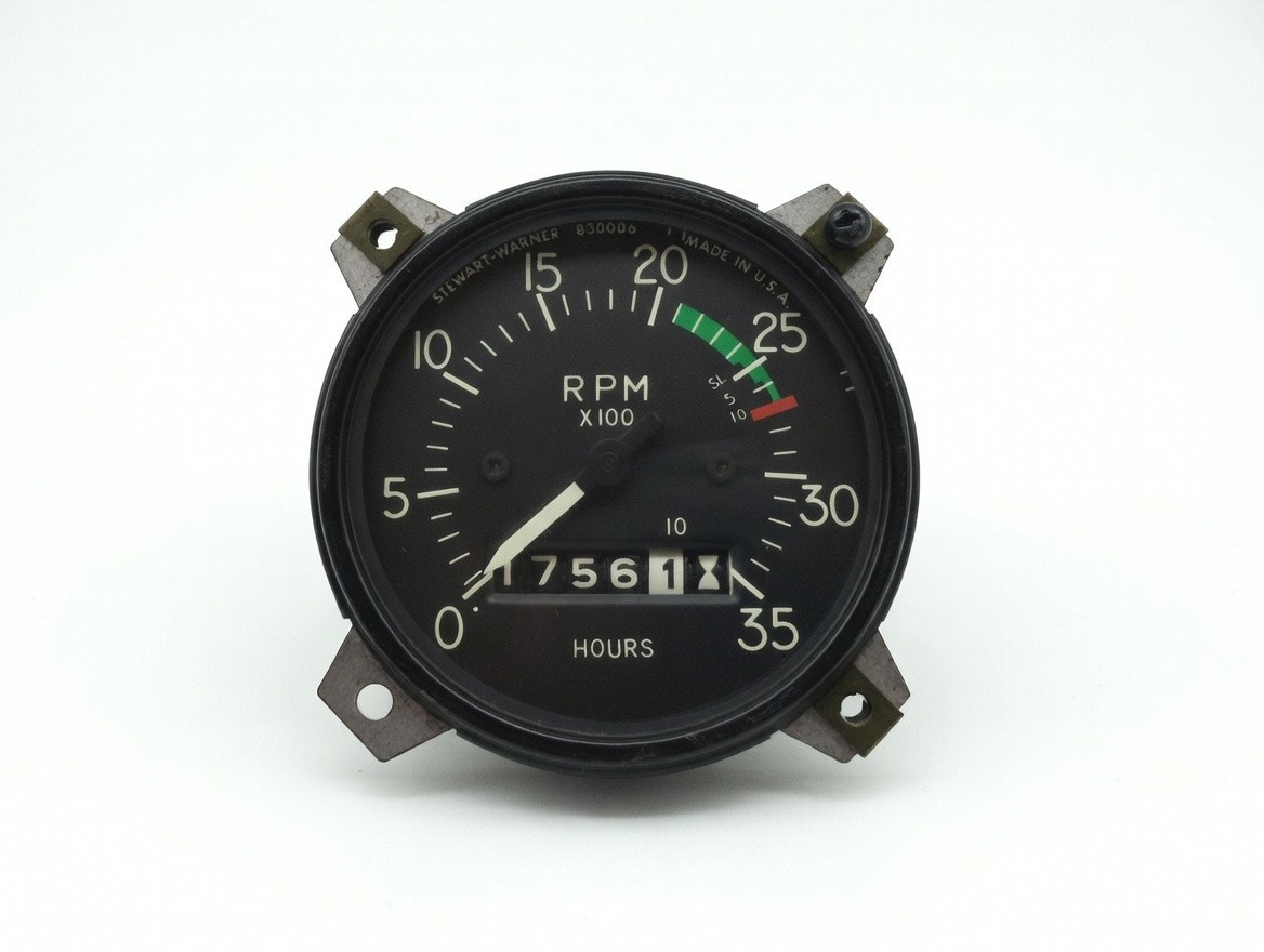 Stewart-Warner 3500 RPM Mechanical Aircraft Tachometer C668027990121-Tested Good