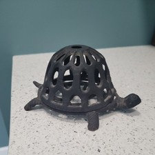 Vintage Black Cast Iron Turtle String Twine Yarn Holder Dispenser 5.5" x 4" x 3"