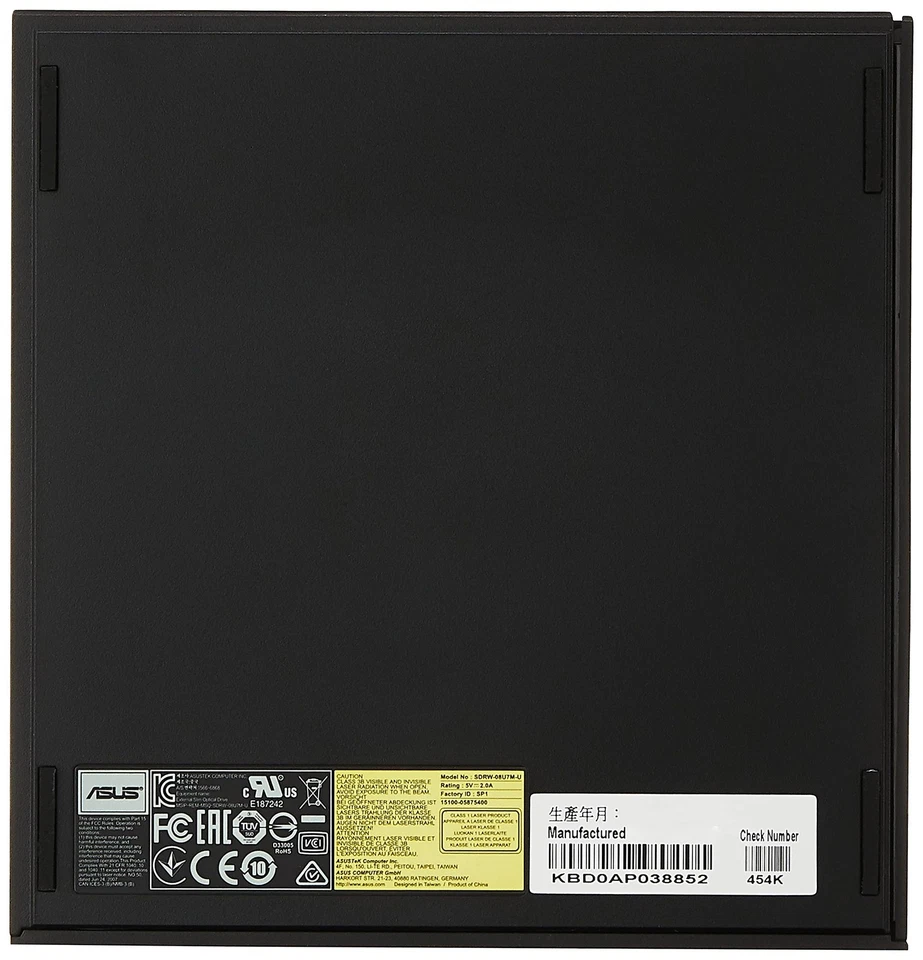 Unidad óptica de DVD 8x externa USB 2.0 ASUS ZenDrive ultra delgada +/-RW con M-D... Foto 3 de 4