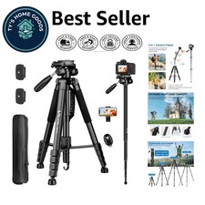 Portable 72-Inch Tripod and Monopod with Remote Ideal for Outdoor Photography