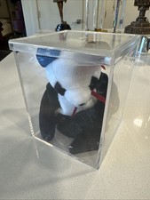 TY Beanie Baby Fortune Panda Bear 1997 Retired MWMT PVC Pellets w/ Display Case