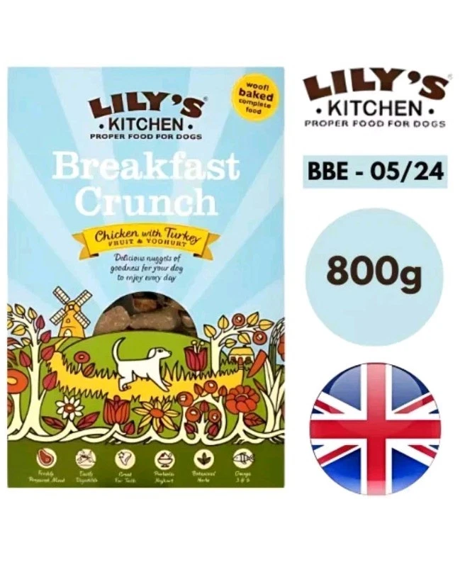 Lily'S Kitchen Breakfast Crunch Hundefutter mit Putenfrüchten und Joghurt 800g