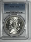 1888 Morgan Dollar : PCGS MS64  Blazing White