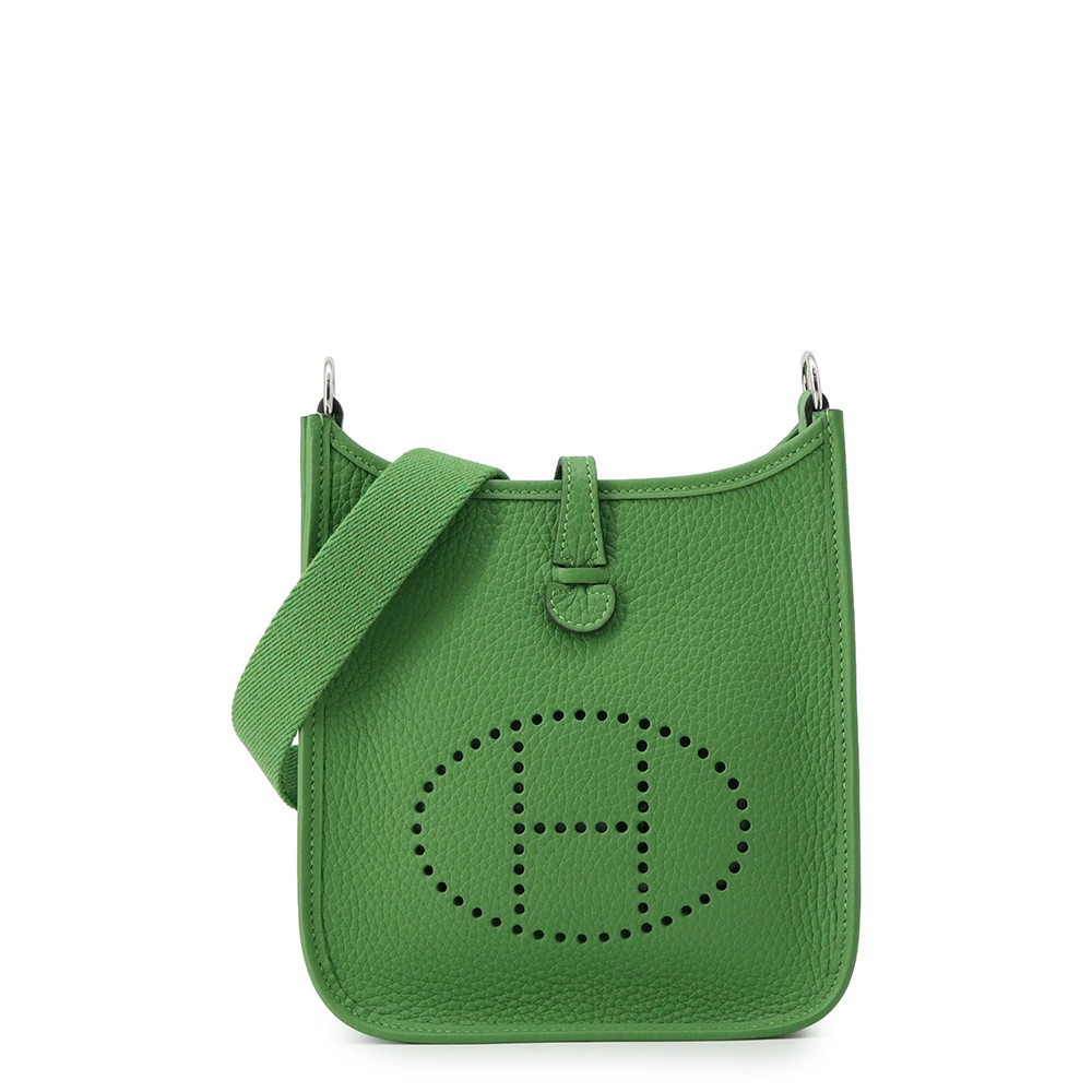 HERMES Evelyne Long Size TPM Taurillon Clemence Vert Yucca