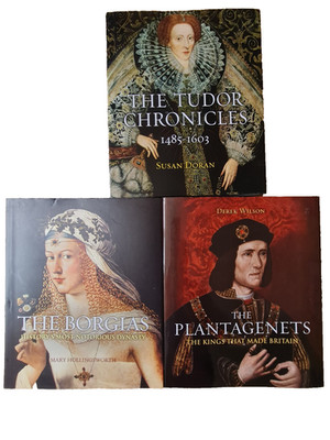 3 x Quercus History Books - The Plantagenets, The Tudors & The Borgias