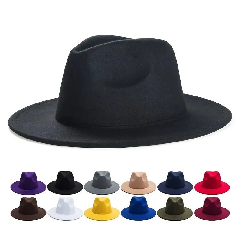 Gorra Fedora Clásica Ala Ancha Fieltro Panamá Jazz Estilo Unisex, Hombres, Mujeres - Imagen 1 de 4