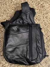 Genuine Leather Crossbody Shoulder Slingback Hand Bag Purse Satchel Black Tote