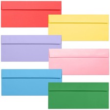 Colored Business Envelopes 36 Pack 4.125x9.5