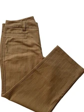 Venezia Pants Brown With Stripes Front  Slit Pockets Trousers Size 14