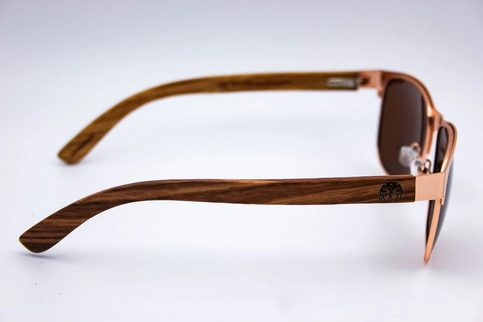 Gafas de sol polarizadas Iwantroot French Quarter oro rosa madera marrón Foto 2 de 4