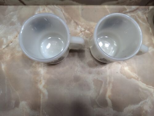 Vintage FIRE KING "stufa a legna" 2 tazze vetro latte - Foto 3 di 5