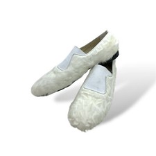 RARE Dolce&Gabbana Vintage White Leather Fur Slip-On Formal Shoes Size 10, Displ