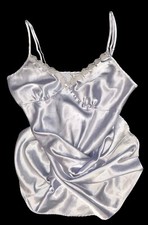 ADONNA Purple Shiny Slippery Satin Lace Trim Nightie Nightgown M