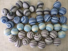 Lot of (45) Round Ornaments Knit Sweater Style 3” Diameter Four Different Design