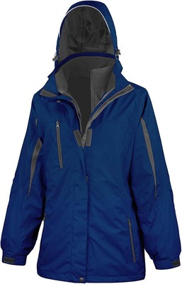 Result ladies jacket windproof rain jacket, Outdoor 3in1 Journey, Royal / Blue, 