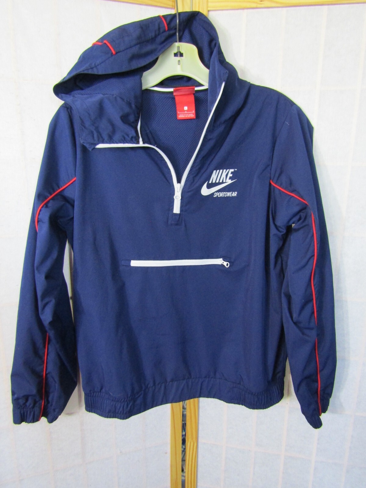 SACAI X NIKE Nike Swoosh Sportswear 1 4 zip davanti poliestere giacca con cappuccio donna taglia L