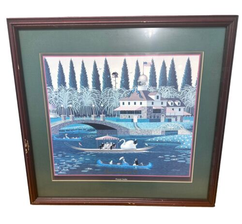 Vtg. Painting "PLEASANT SUNDAY " Calendar Print by Charles Wysocki Signed Framed