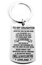 To my Daughter Love Dad quote Keychain