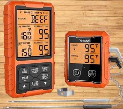 500 FT Range&Dual Probes Wireless Digital Remote Food Cooking Meat Thermometer