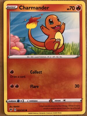 1x Charmander - 023/185 - Common - Sword & Shield - Vivid Voltage - Near Mint - 