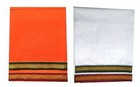 FABRICS Cotton LUNGI Long Size White Saffron Dual Border pack of 2 US