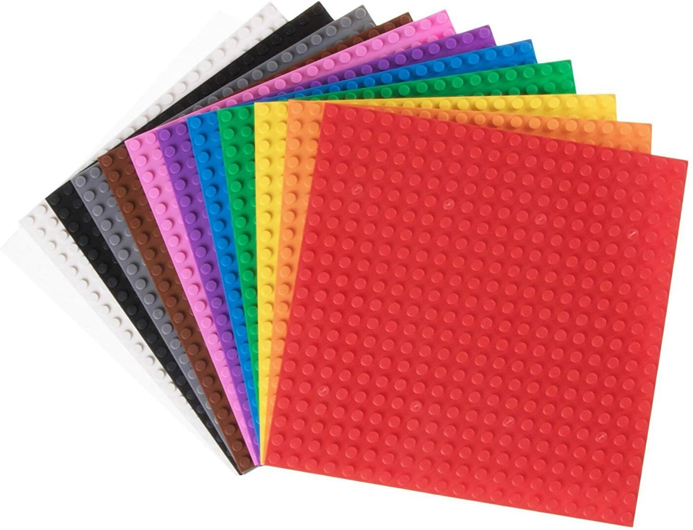 Premium Rainbow Coloured  26cm x 26cm Construction Base Plate pack of 5 bases