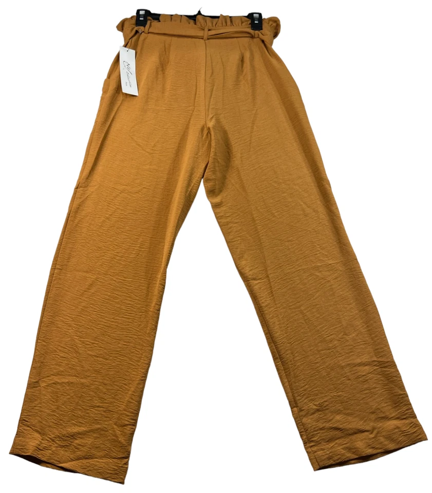 NY Collection Dress Pants Womens Size Medium Petite PM Camel Tan With Belt New - Image 2 of 4