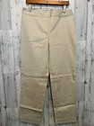 Talbots Straight Trouser Dress Pants Womens 12 Beige High Rise Flat Front Career