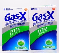 2PK Gas-X Extra Strength Gas Relief Softgels 125mg Simethicone 10ct each 04/2026