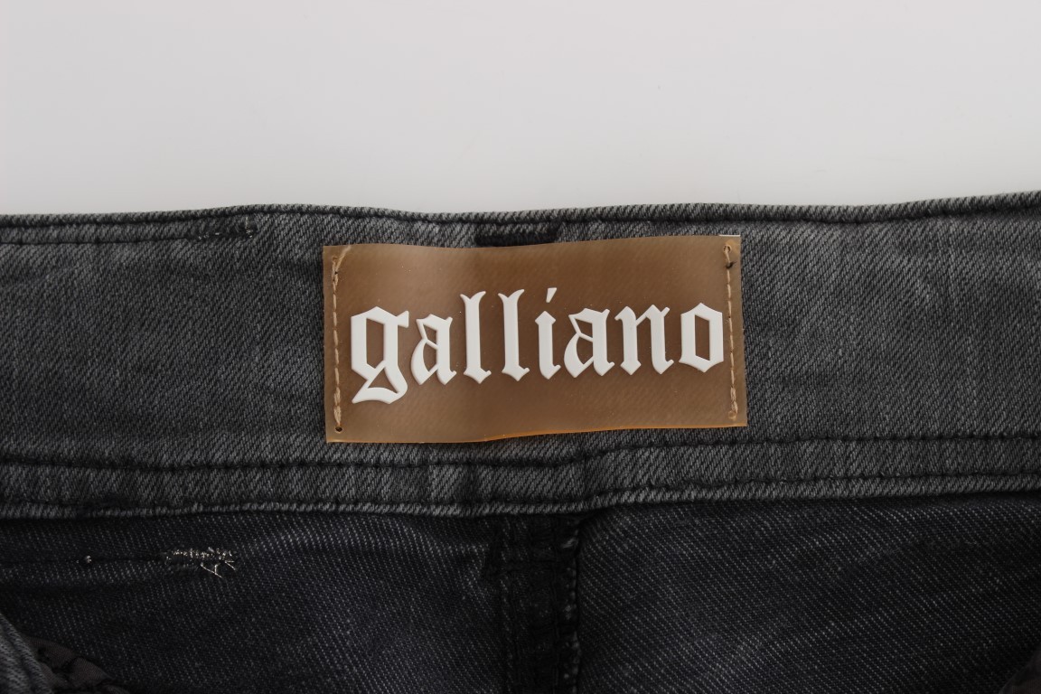 John Galliano Blue Wash Cotton Blend Slim Fit Bootcut Jeans main image 1